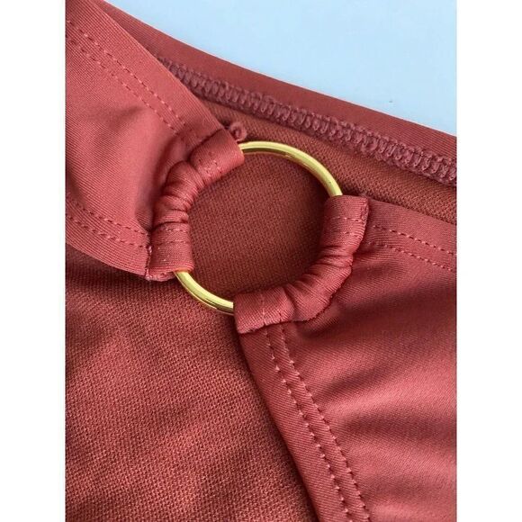 XHILARATION Bikini Bottom Women’s Sz XS Orange Rust Ruched Ring - Picture 2 of 10